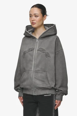 Pegador Julia Oversized Sweat Jacket Oil Dyed Deep Grey