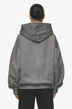 Pegador Julia Oversized Sweat Jacket Oil Dyed Deep Grey