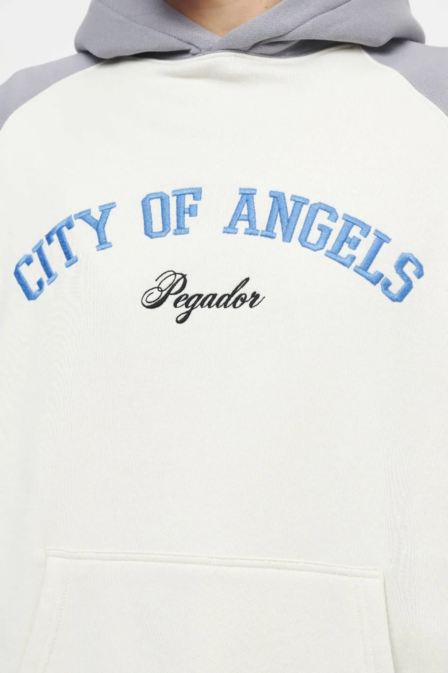 Pegador Keefer Raglan Hoodie Vintage Washed Angels Cream Dusk Grey