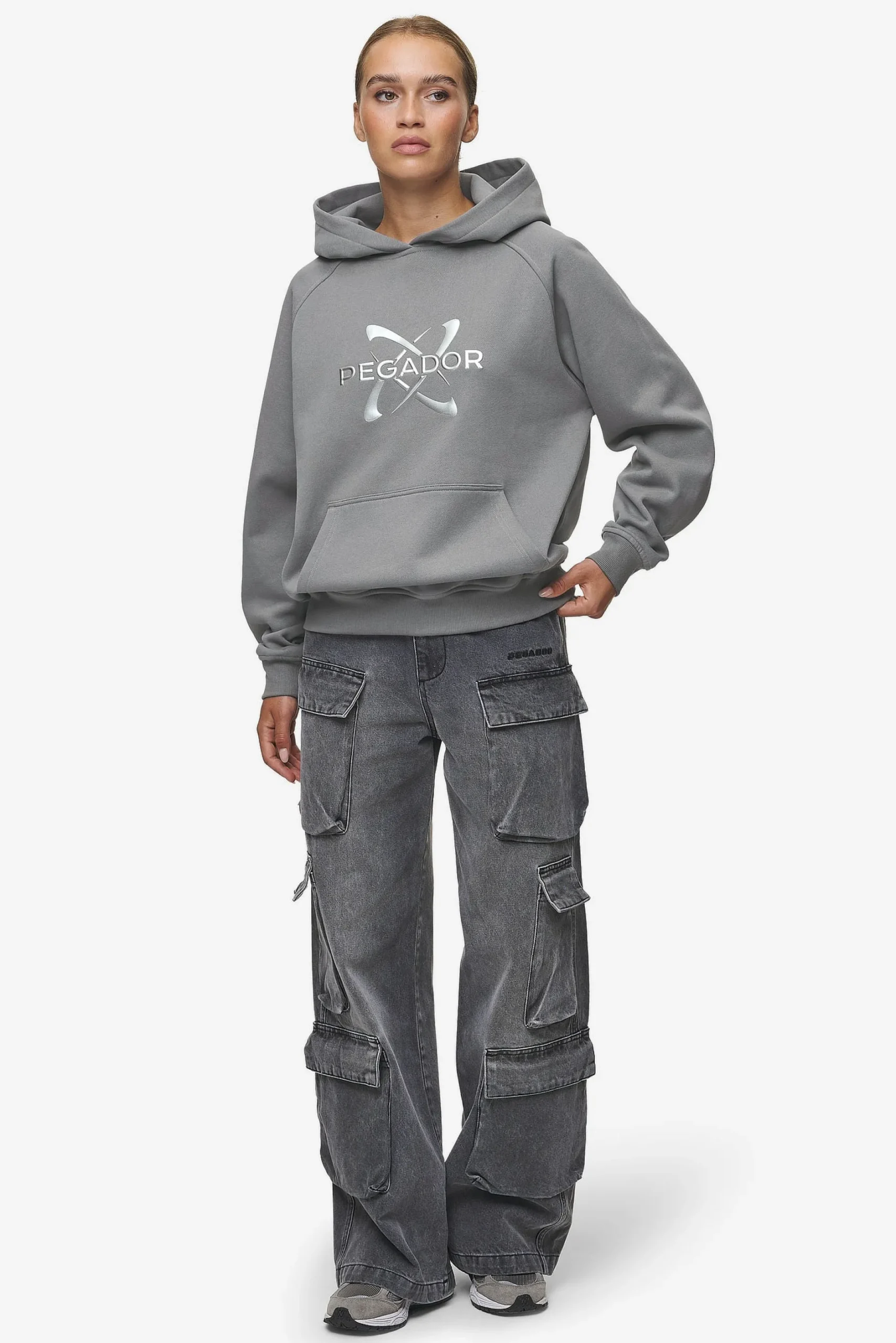 Pegador Klaria Oversized Hoodie Washed Deep Grey