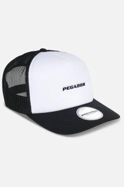 Pegador Logo Baseball Trucker Cap White Black