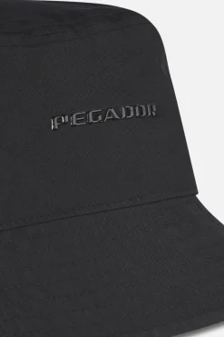 Pegador Logo Crushed Nylon Bucket Hat Black