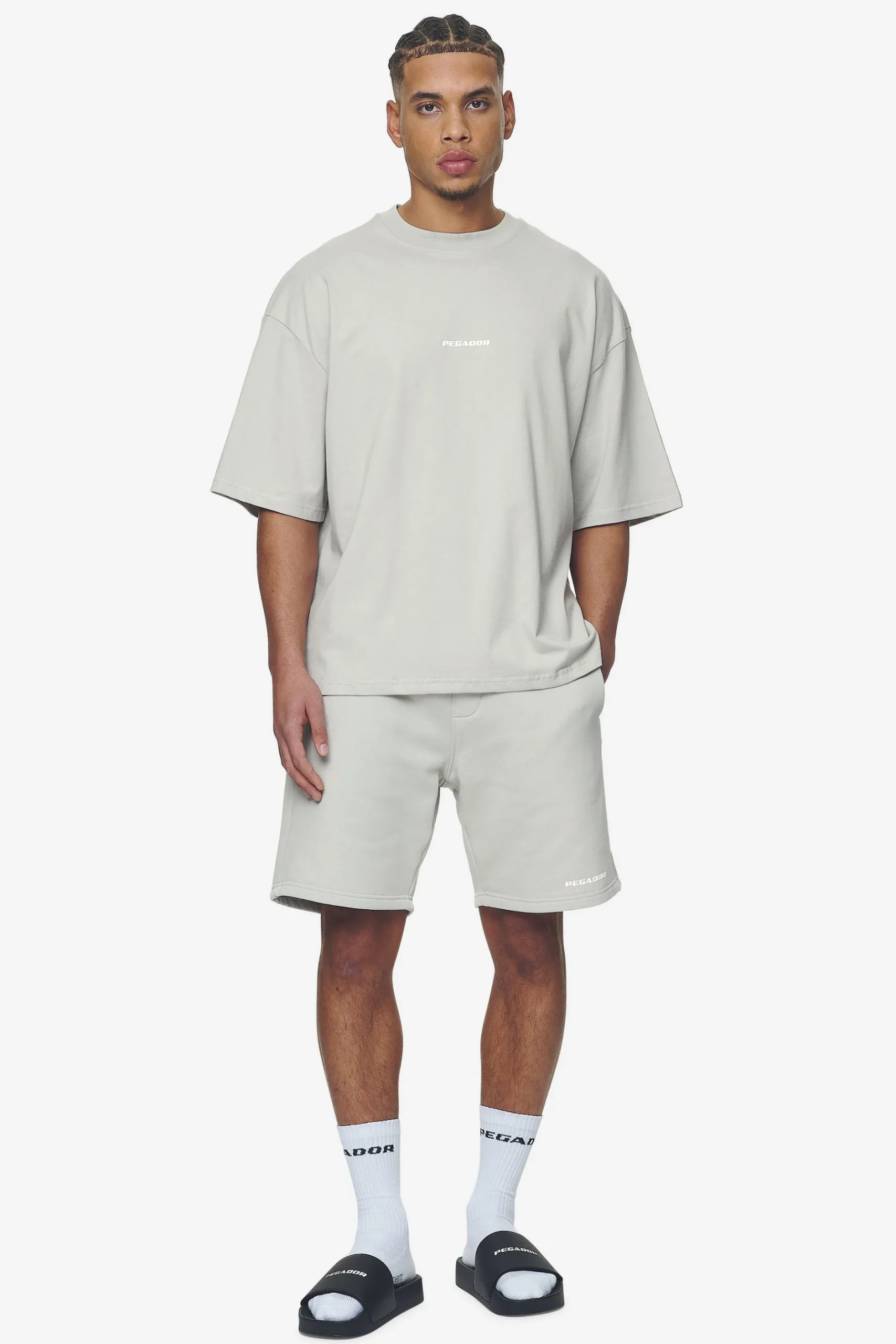 Pegador Logo Heavy Sweat Shorts White Gum