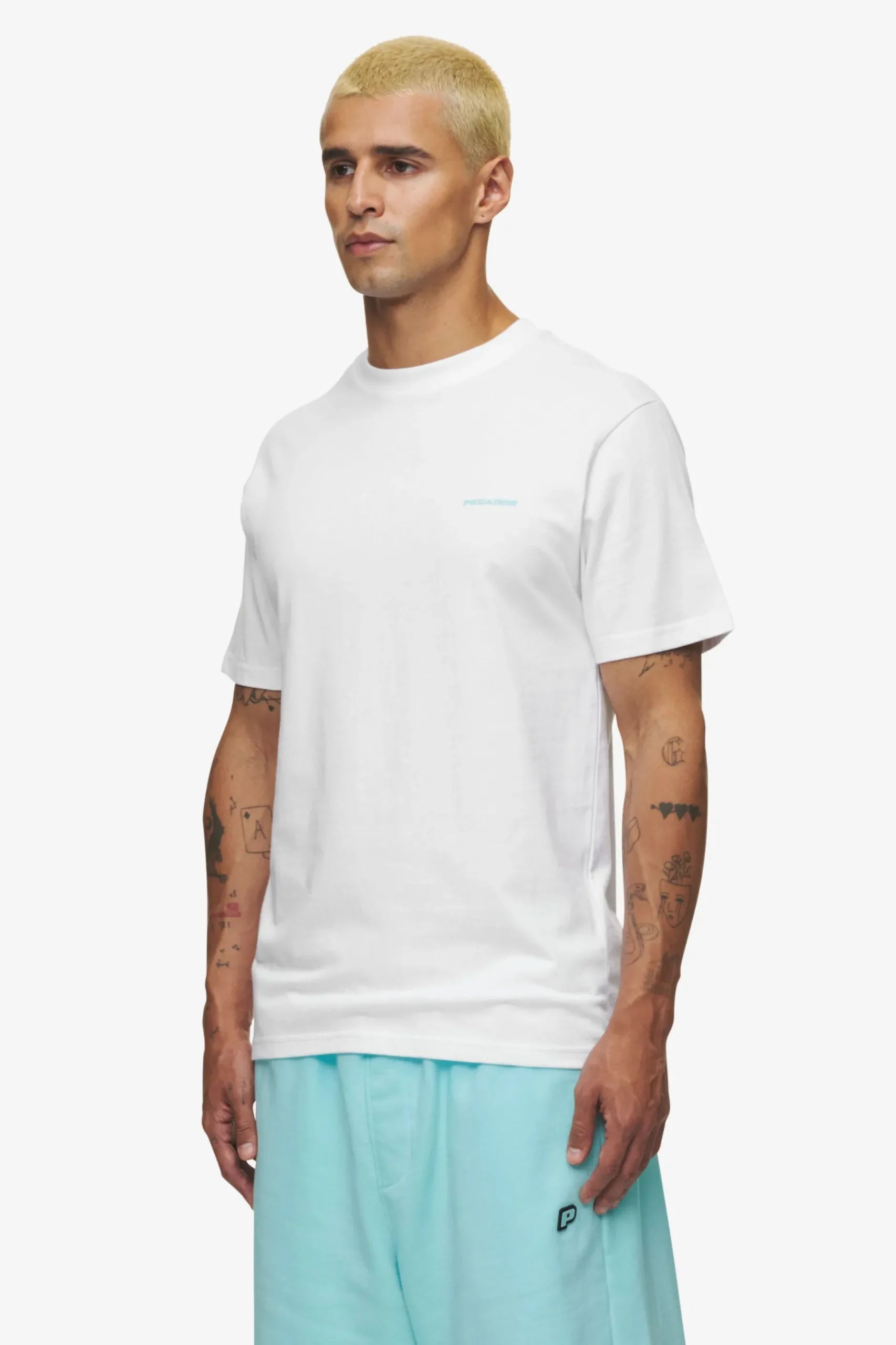 Pegador Logo Slim Tee White Sky Blue