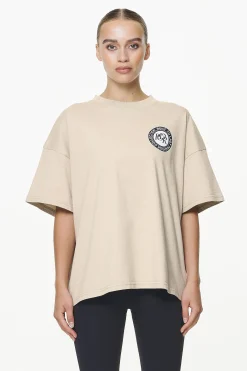 Pegador Lydney Heavy Oversized Tee Vintage Washed Fossil Taupe