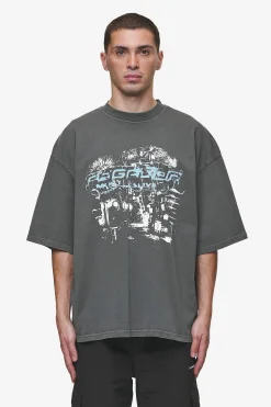 Pegador Macon Boxy Tee Washed Anthracite