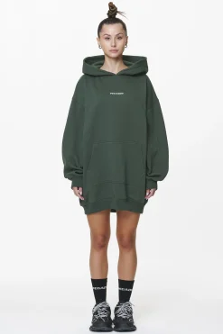 Pegador Malm Logo Oversized Hoodie Dress Washed Sage Green