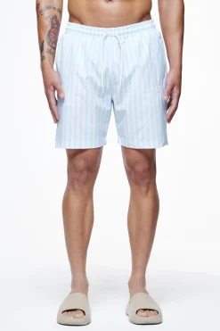 Pegador Manett Striped Swim Shorts Riviera Blue White