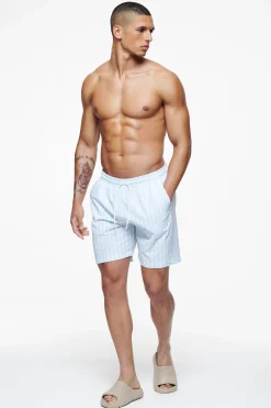 Pegador Manett Striped Swim Shorts Riviera Blue White