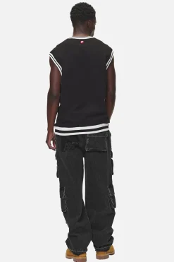 Pegador Marcy Oversized Sweat Vest Washed Black