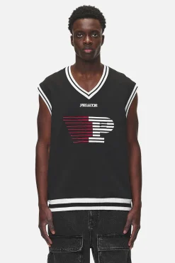 Pegador Marcy Oversized Sweat Vest Washed Black
