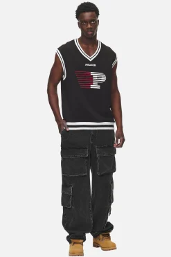 Pegador Marcy Oversized Sweat Vest Washed Black