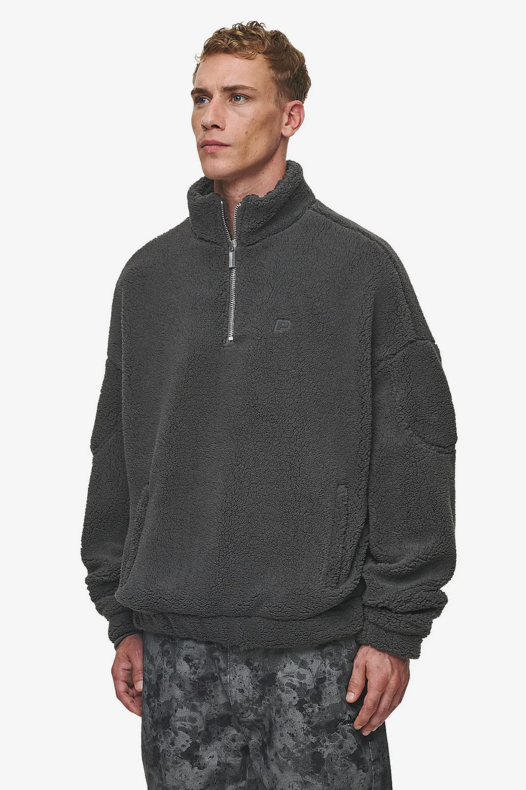 Pegador Munoz Teddy Half Zip Sweater Anthracite