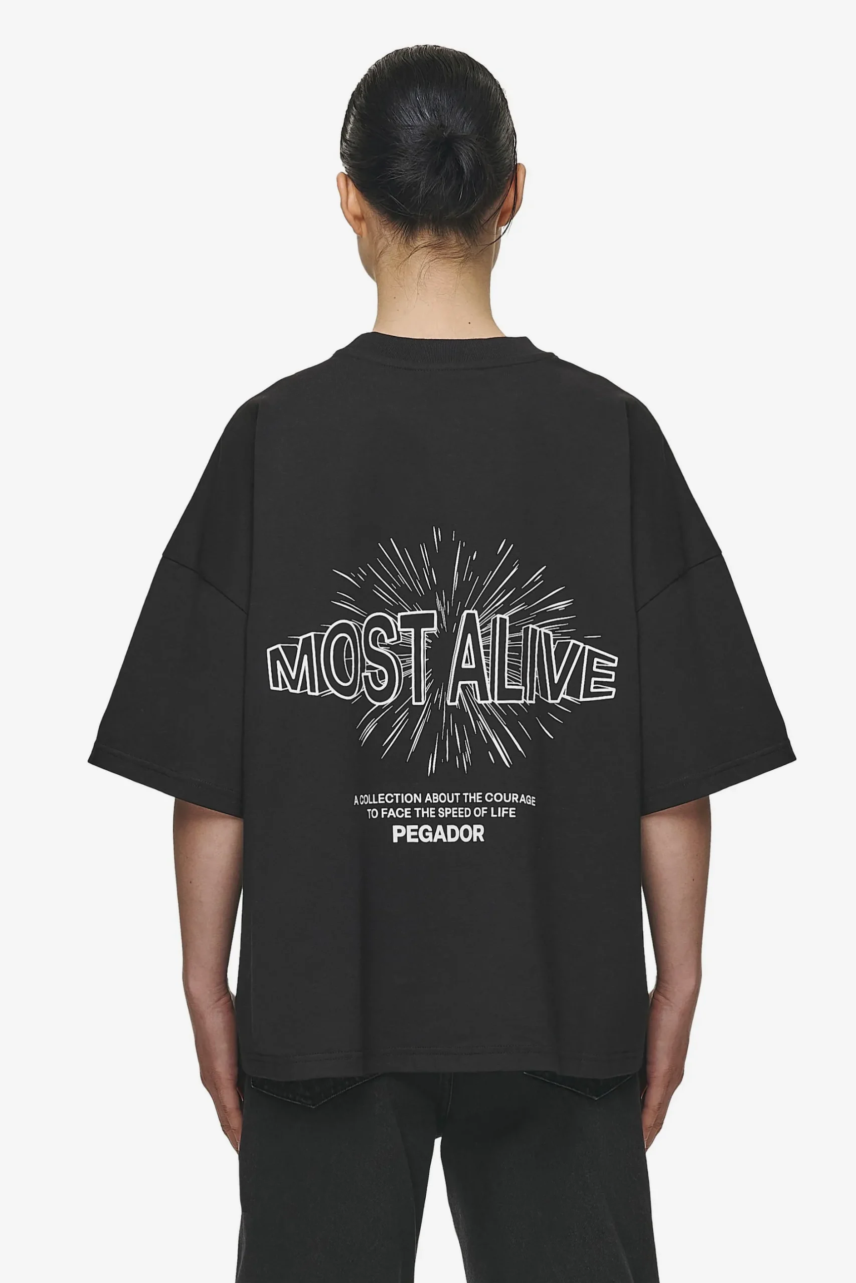 Pegador Nisa Heavy Oversized Tee Washed Black