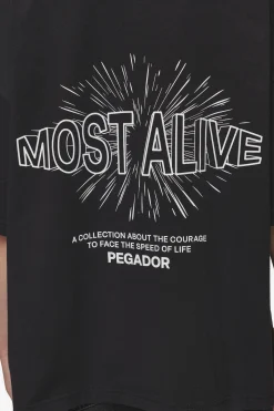 Pegador Nisa Heavy Oversized Tee Washed Black