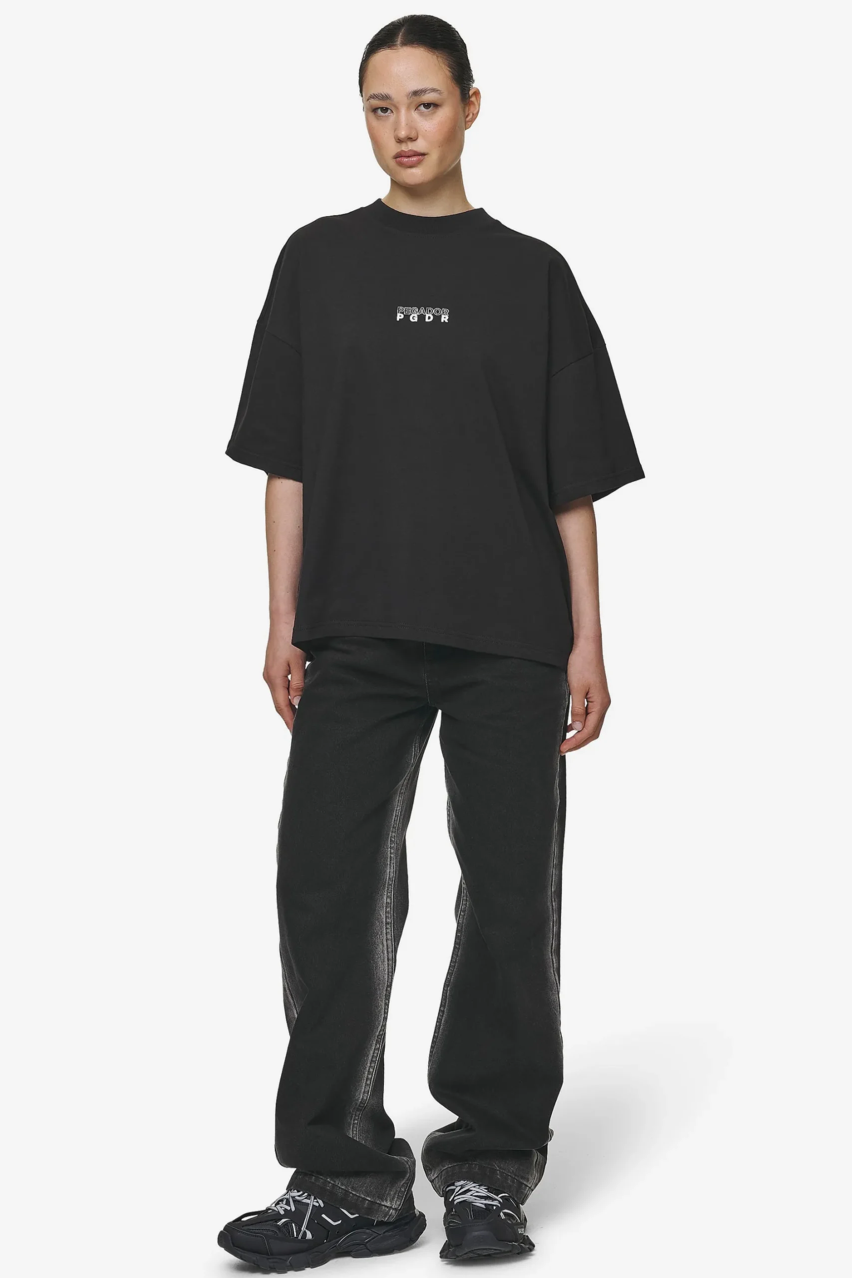 Pegador Nisa Heavy Oversized Tee Washed Black