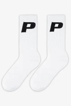 Pegador P Logo Socks White Black