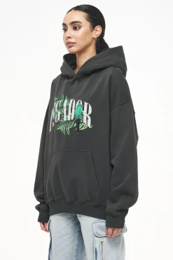 Pegador Palm Oversized Hoodie Vintage Washed Iron Grey
