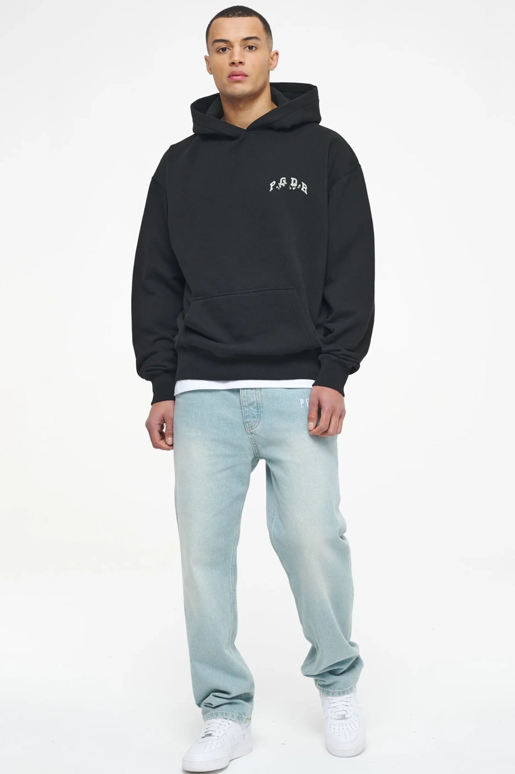 Pegador Reid Oversized Hoodie Vintage Washed Black Ink
