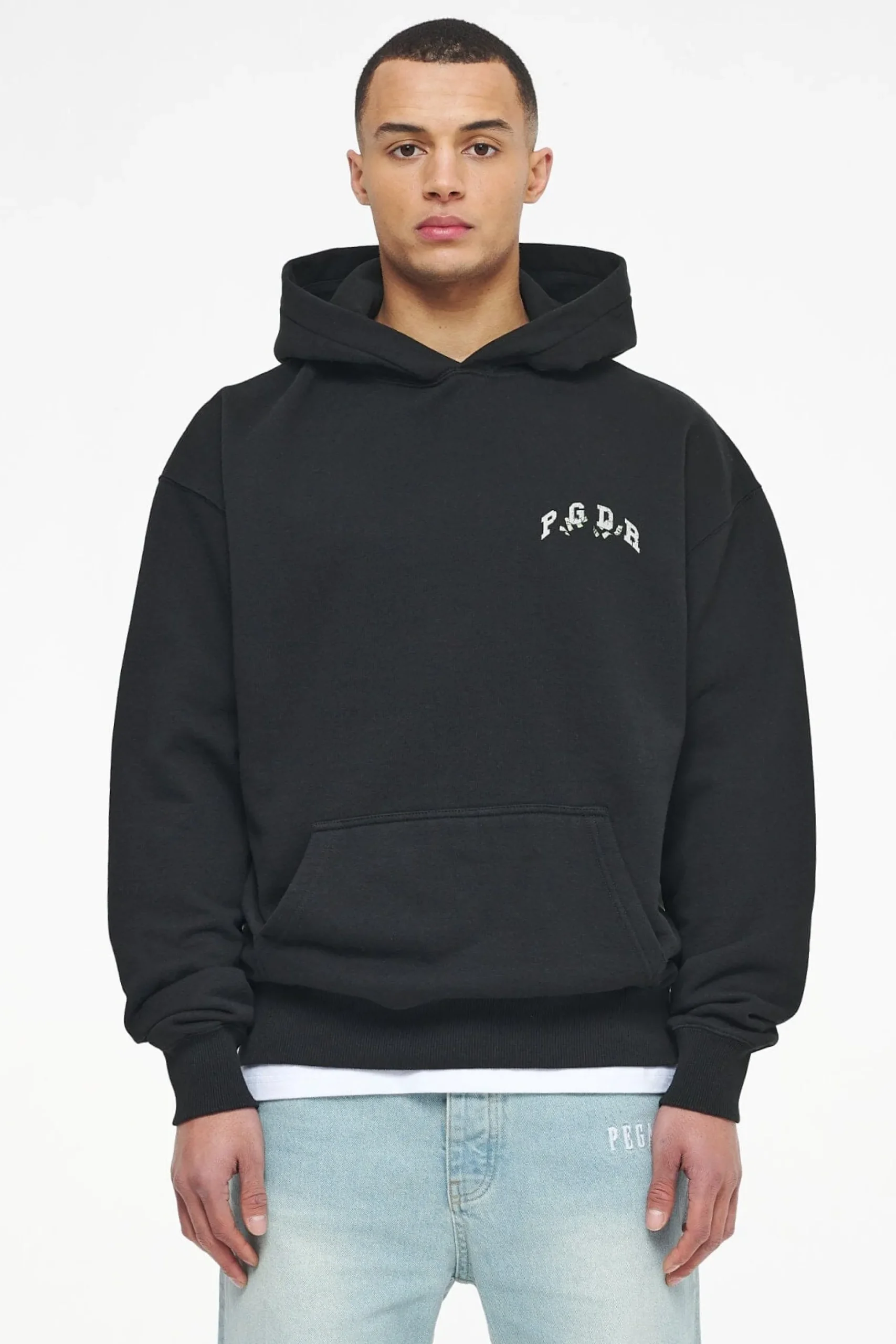 Pegador Reid Oversized Hoodie Vintage Washed Black Ink
