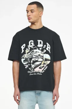 Pegador Reid Oversized Tee Vintage Washed Black Ink