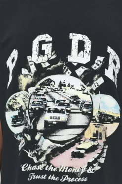 Pegador Reid Oversized Tee Vintage Washed Black Ink