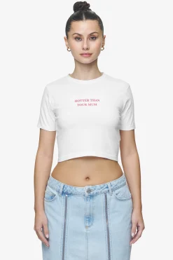 Pegador Reyna Cropped Baby Tee White