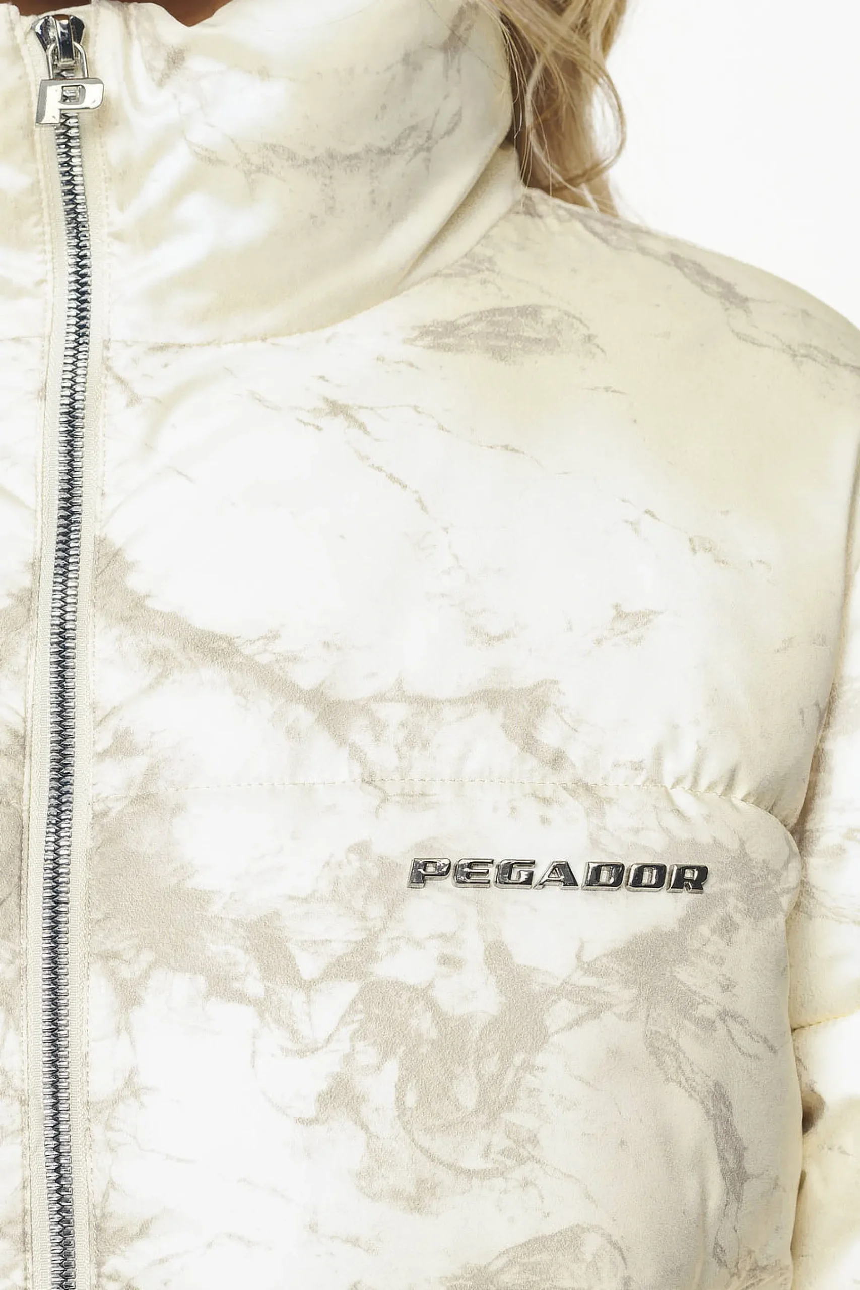 Pegador Royal Marble Puffer Jacket Bone White Fossil Taupe
