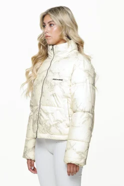 Pegador Royal Marble Puffer Jacket Bone White Fossil Taupe