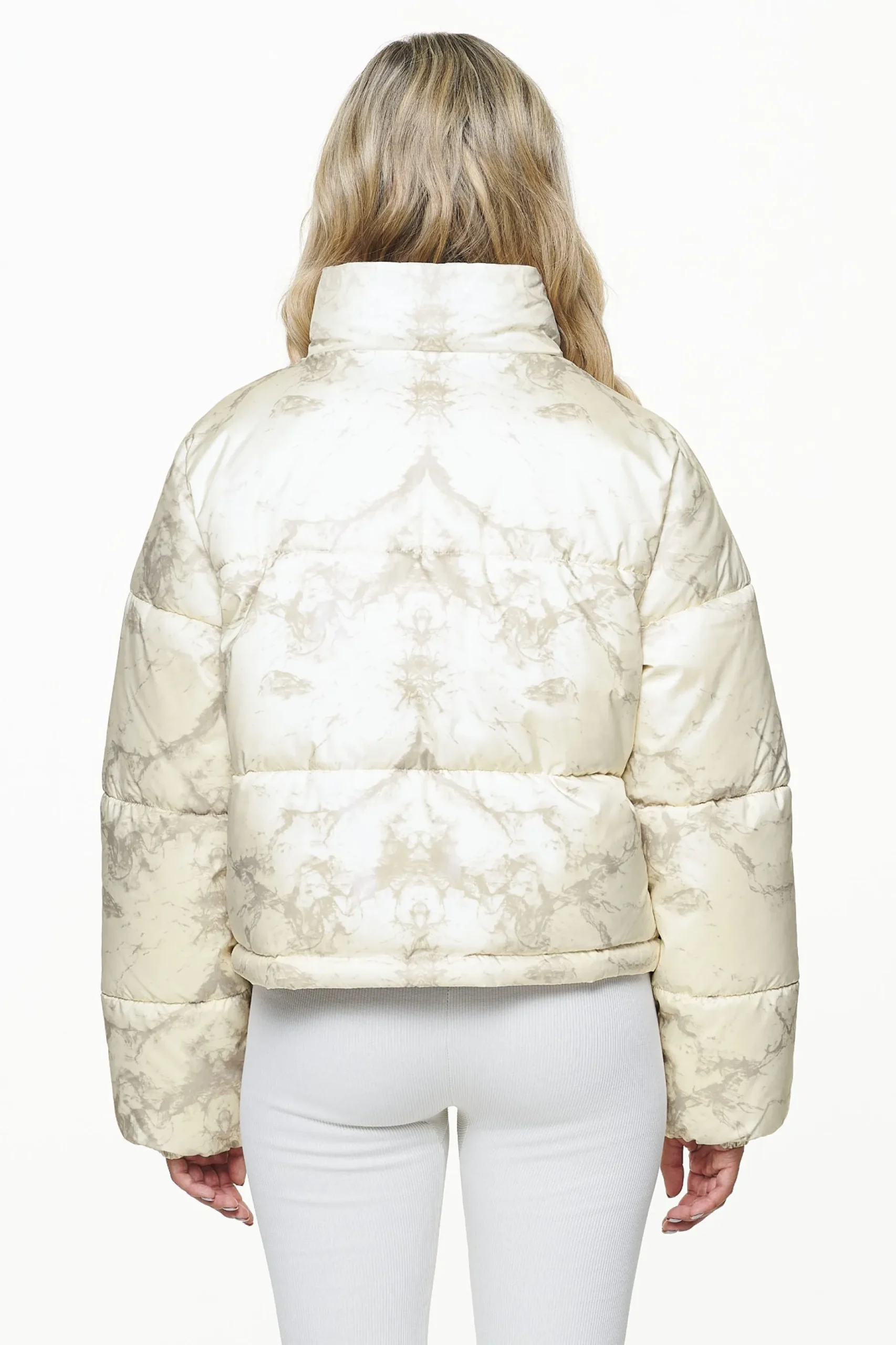 Pegador Royal Marble Puffer Jacket Bone White Fossil Taupe
