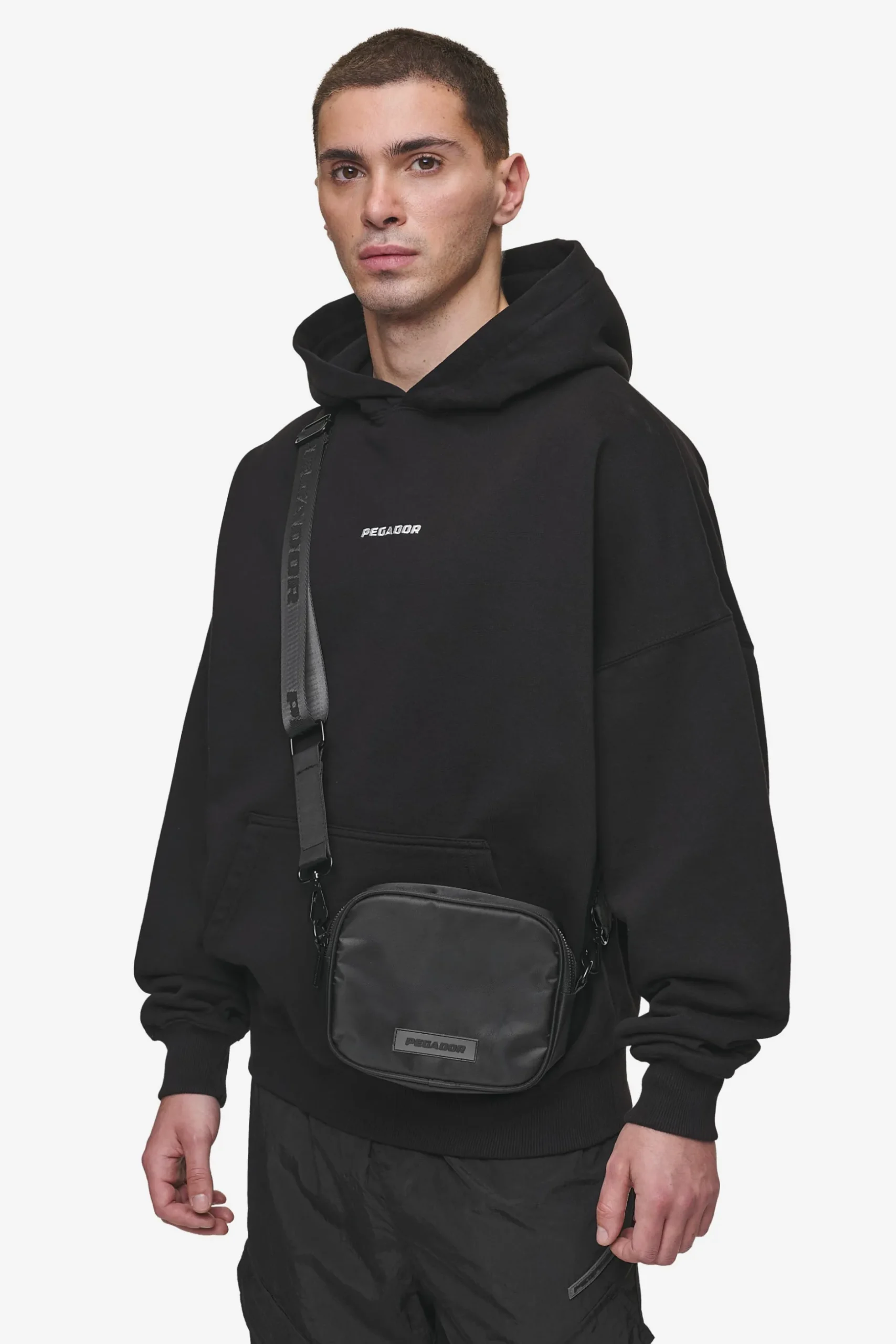 Pegador Rubber Logo Patch Nylon Shoulder Strap Bag