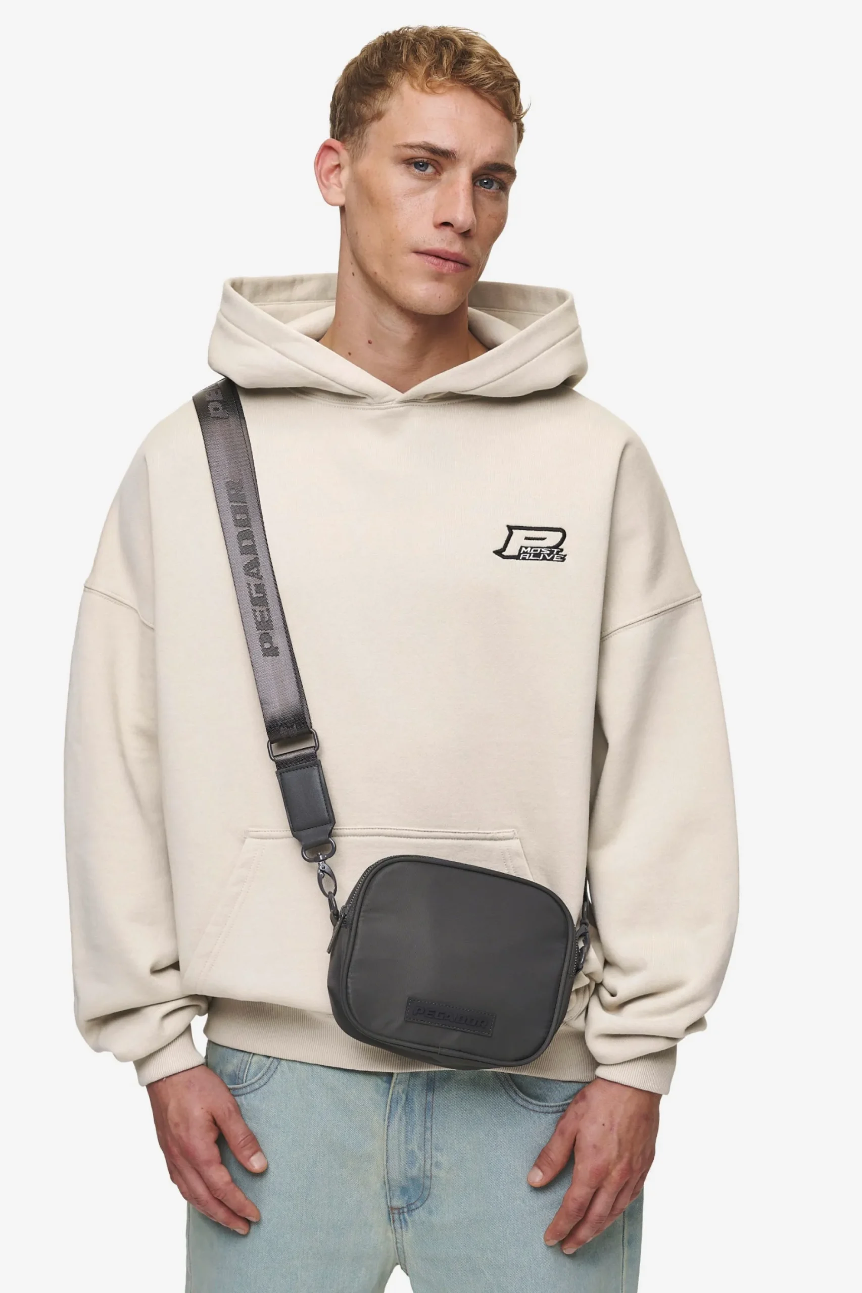 Pegador Rubber Logo Patch Nylon Shoulder Strap Bag