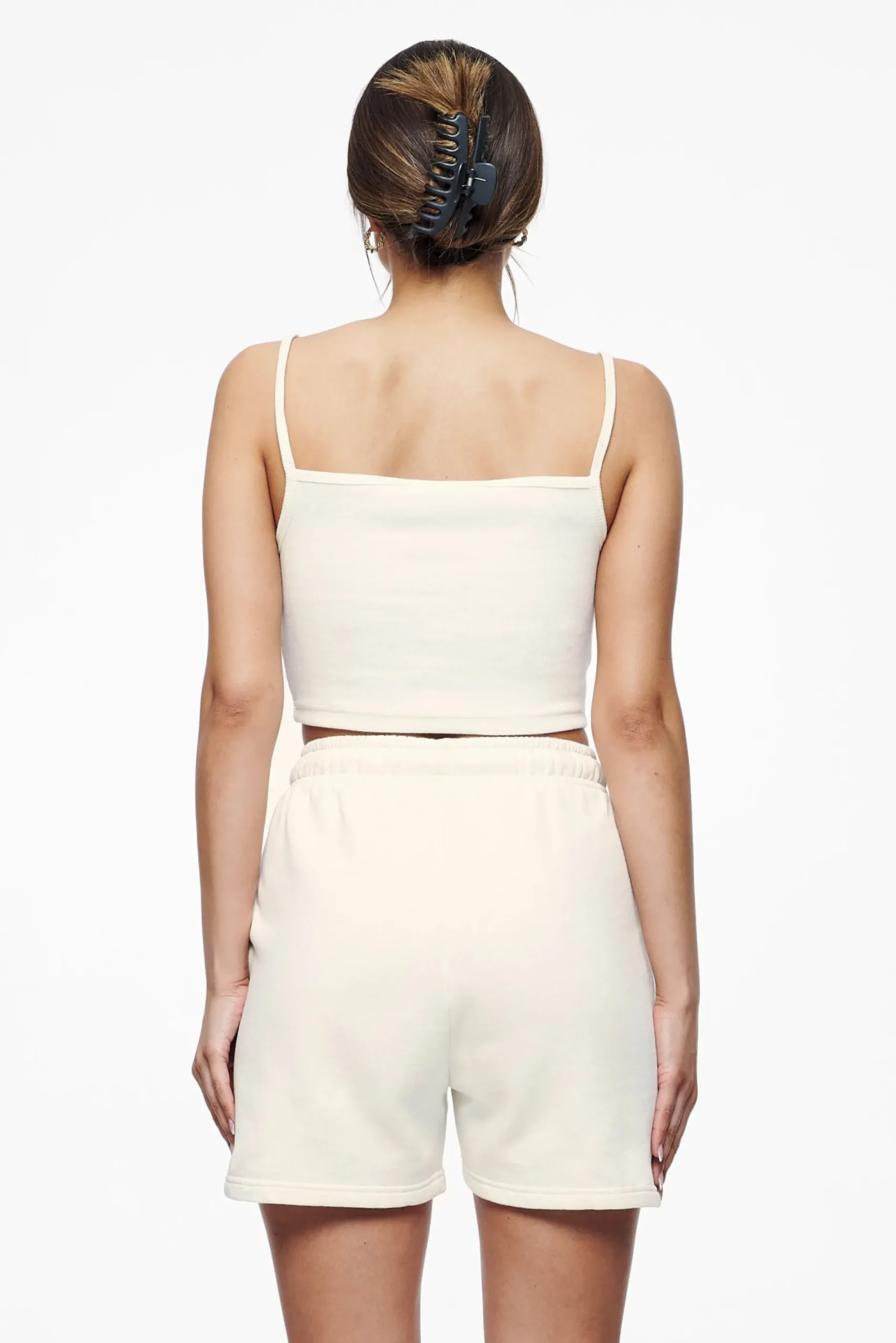Pegador Ruby Rib Crop Top Vintage Washed Unbleached