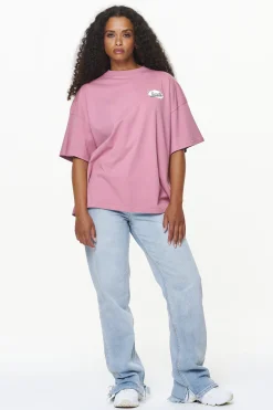 Pegador Savile Heavy Oversized Tee Vintage Washed Rust Pink