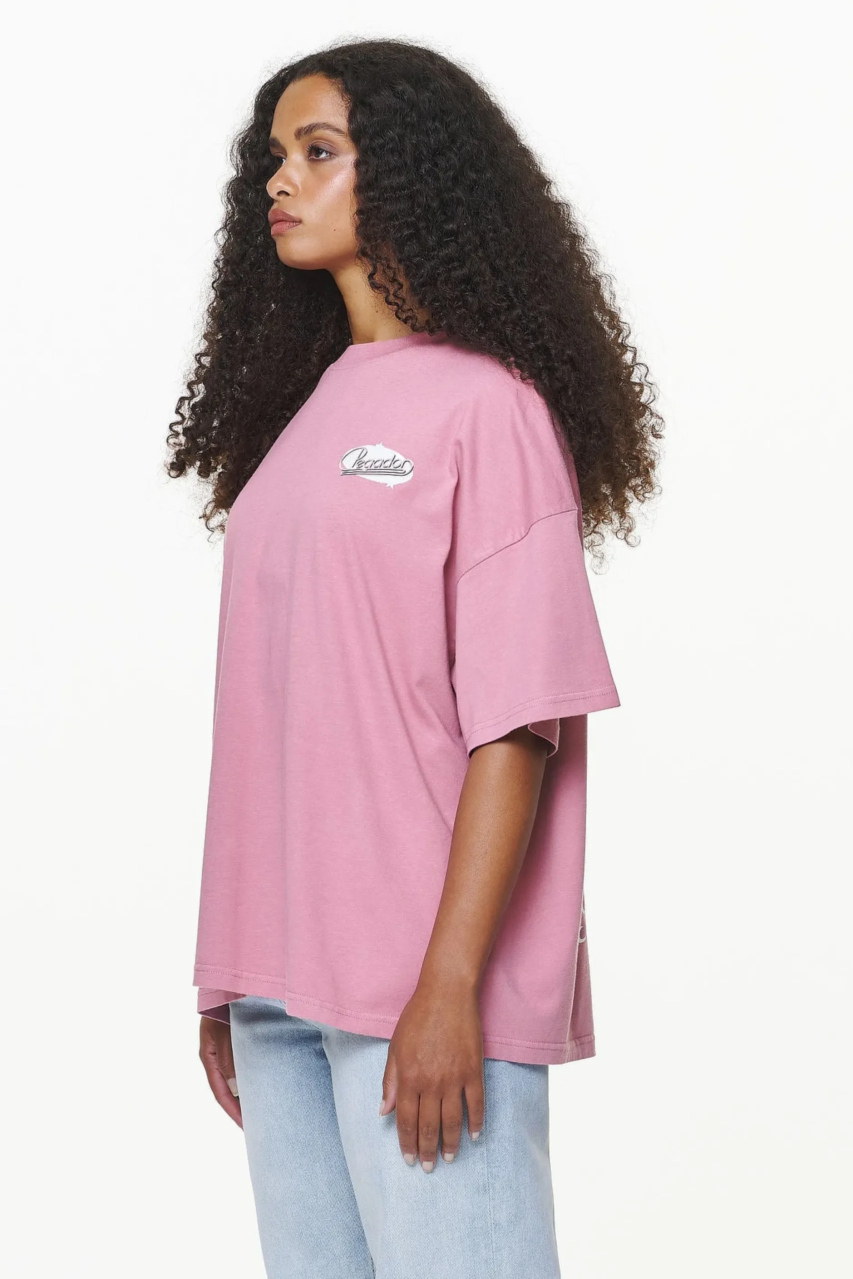 Pegador Savile Heavy Oversized Tee Vintage Washed Rust Pink