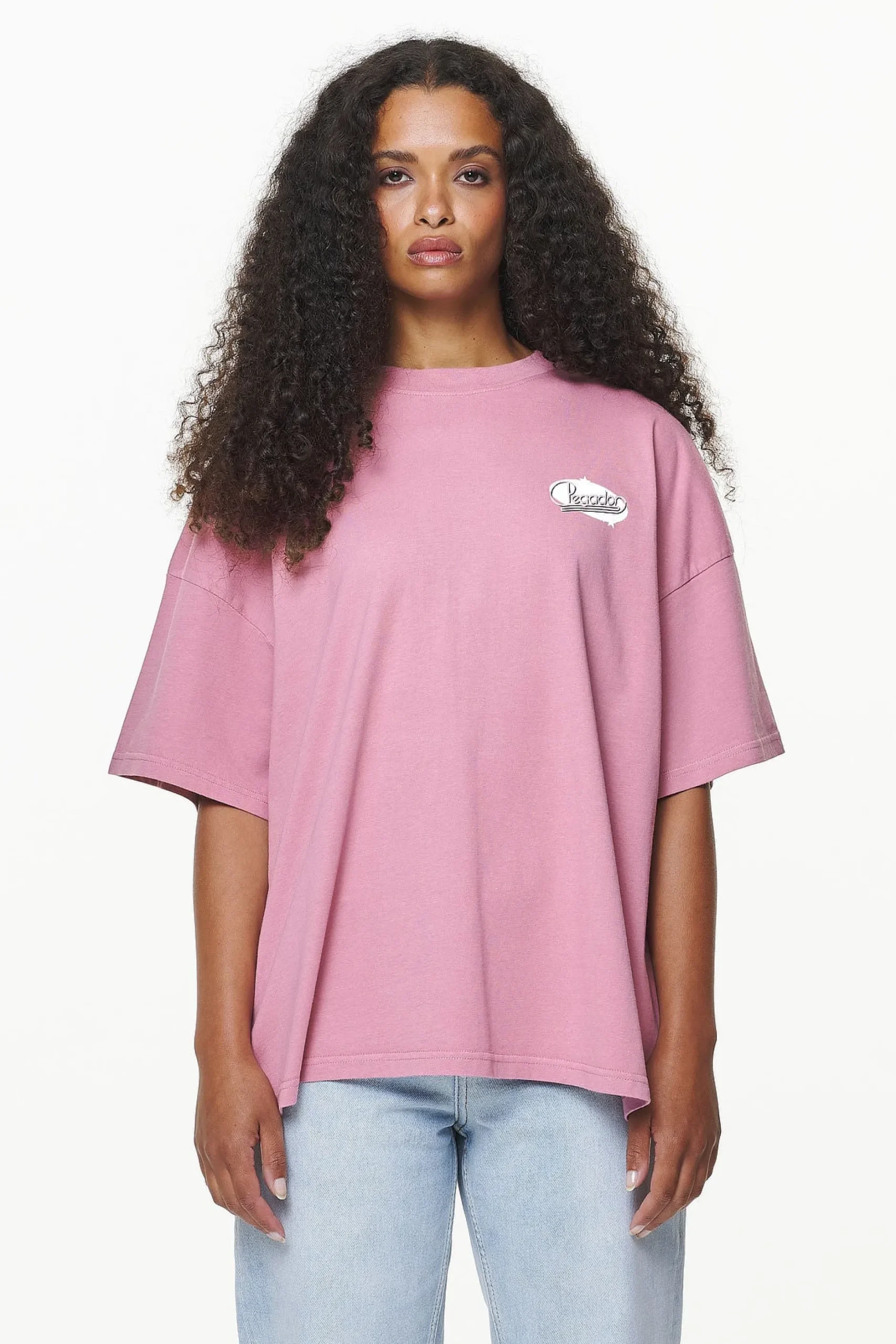 Pegador Savile Heavy Oversized Tee Vintage Washed Rust Pink