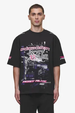 Pegador Saxon Oversized Tee Washed Black