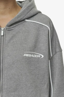 Pegador Silvi Oversized Sweat Jacket Deep Grey Melange