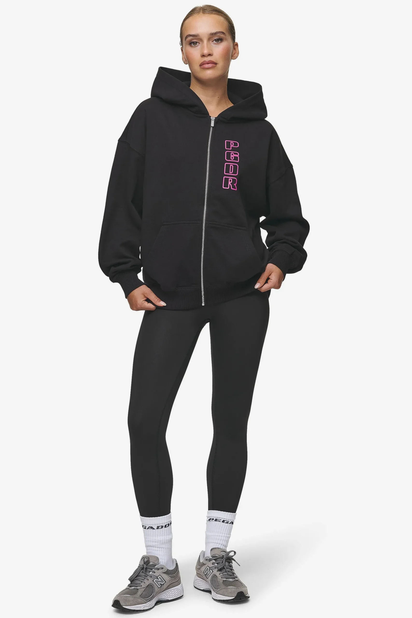 Pegador Skyla Oversized Sweat Jacket Heavy Washed Black