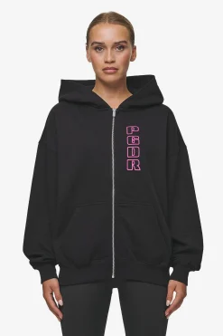 Pegador Skyla Oversized Sweat Jacket Heavy Washed Black