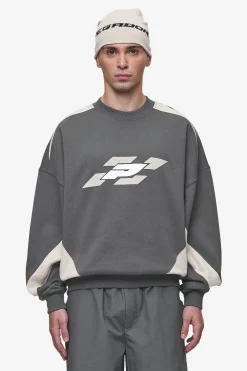 Pegador Slick Boxy Sweater Washed Anthracite