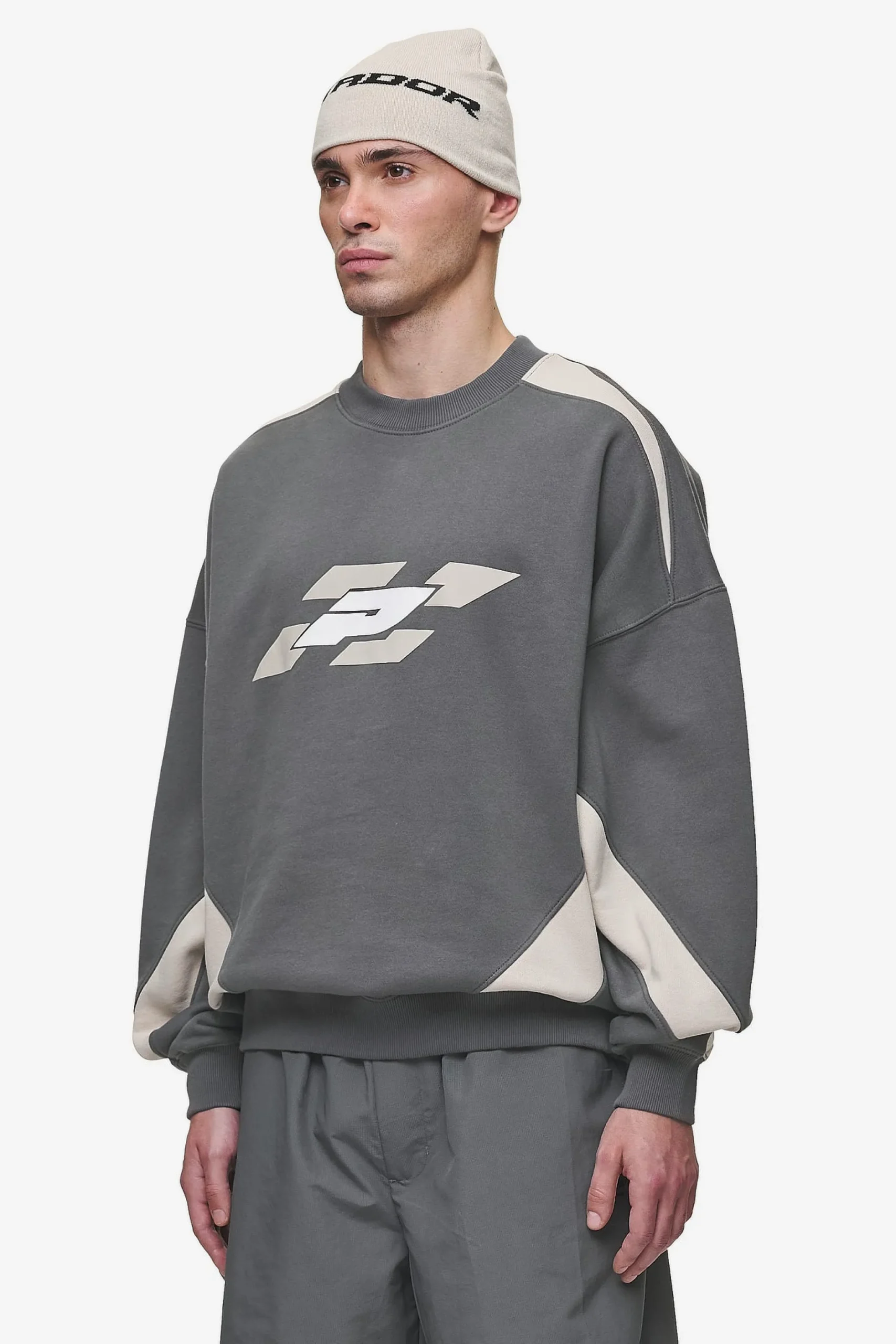 Pegador Slick Boxy Sweater Washed Anthracite