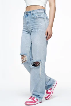 Pegador Soliera Distressed Wide Jeans Light Blue