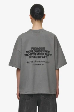 Pegador Sora Heavy Oversized Tee Washed Deep Grey
