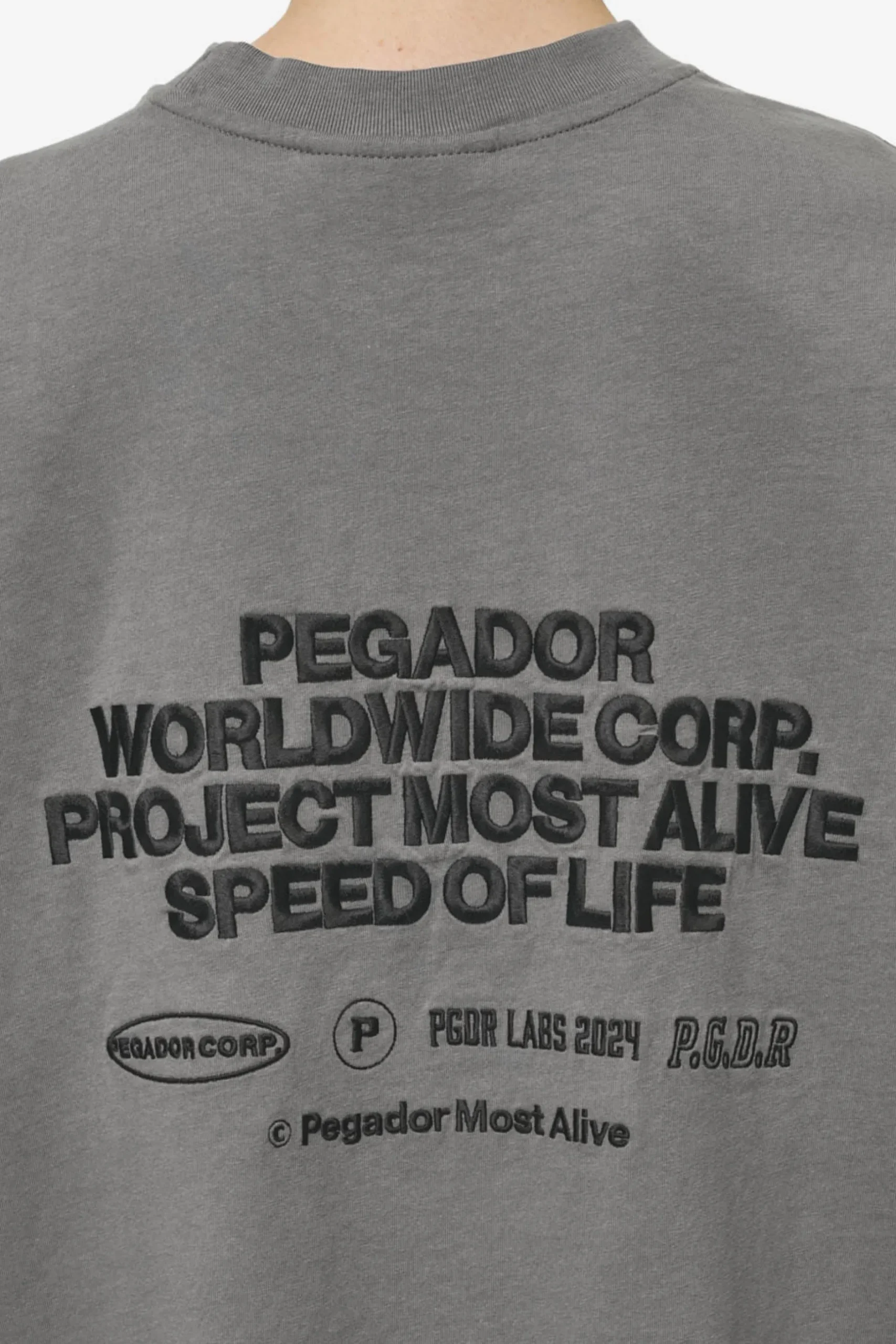 Pegador Sora Heavy Oversized Tee Washed Deep Grey