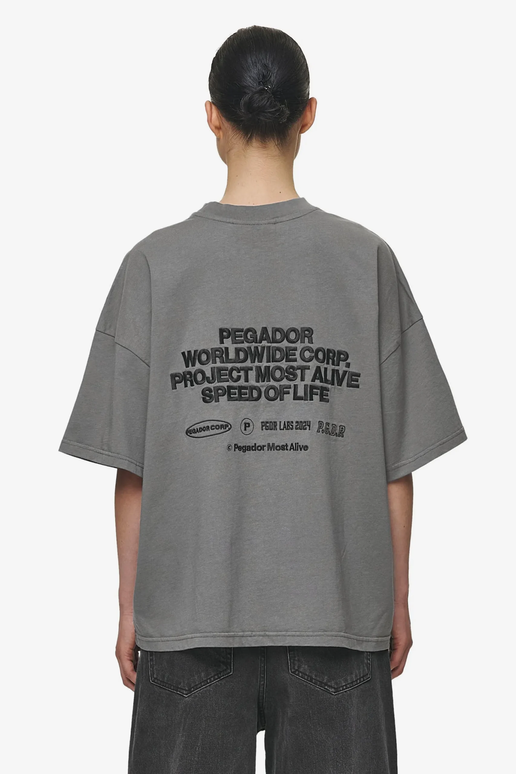 Pegador Sora Heavy Oversized Tee Washed Deep Grey
