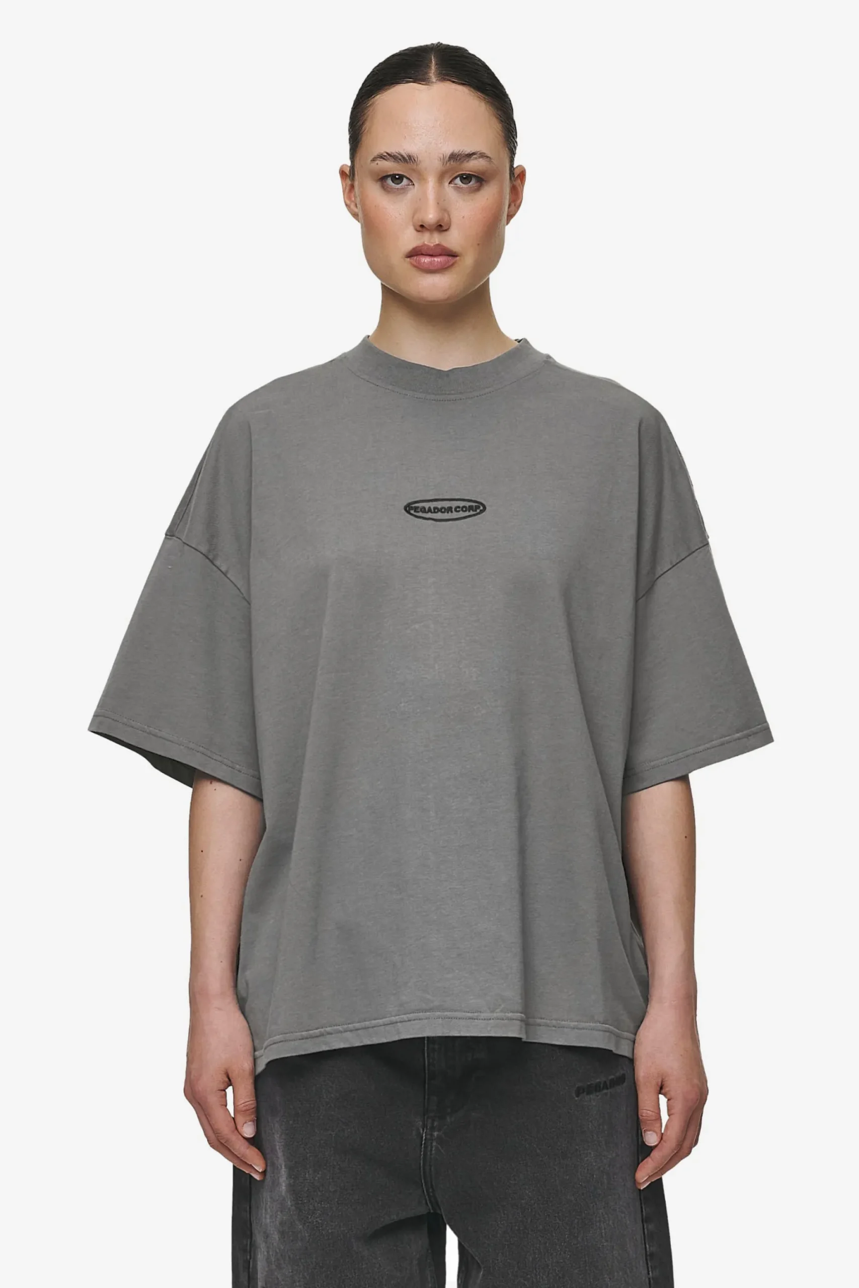 Pegador Sora Heavy Oversized Tee Washed Deep Grey
