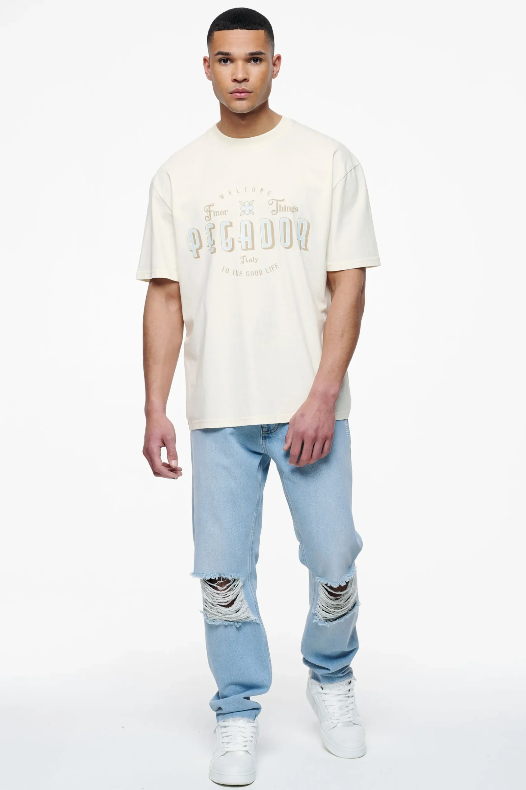 Pegador Stokes Oversized Tee Vintage Washed Unbleached