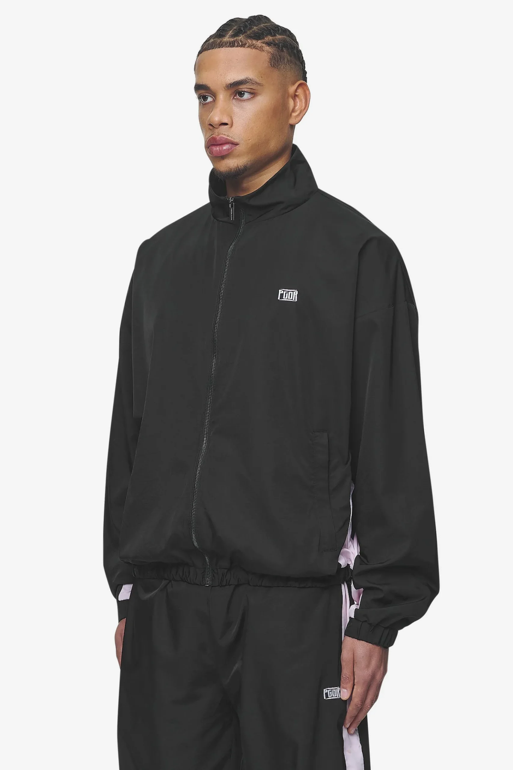 Pegador Stow Boxy Track Jacket Black Bubblegum