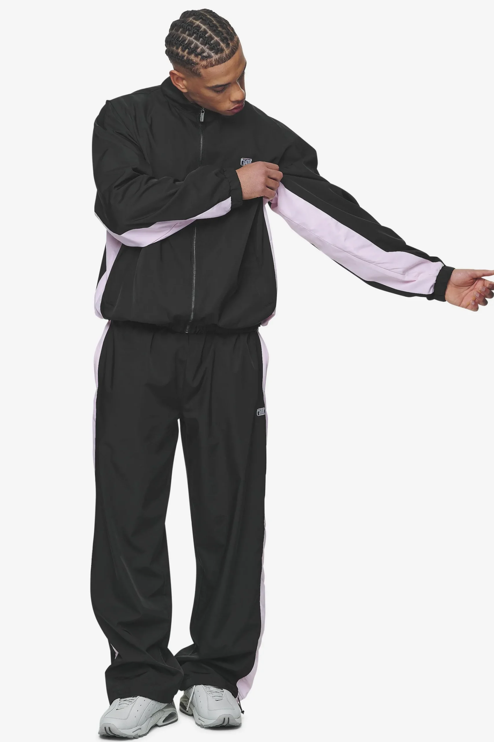 Pegador Stow Boxy Track Jacket Black Bubblegum